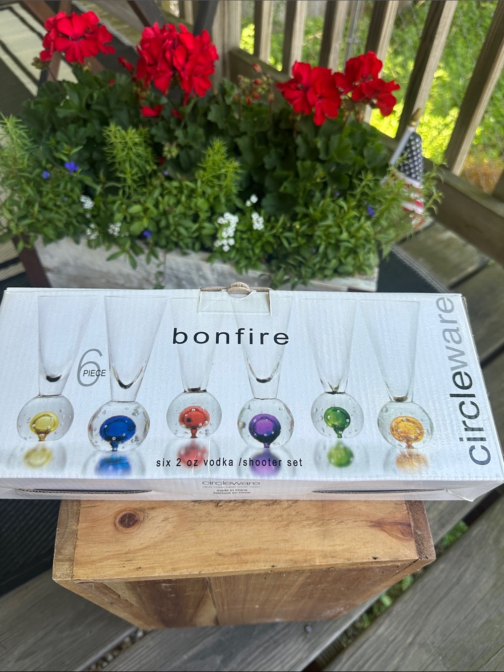 Bonfire Circleware Colored Bubble Stem 2 oz Vodka Shooter Set - Multicolor